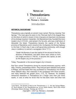 1 Thessalonians 202 1 Edition Dr