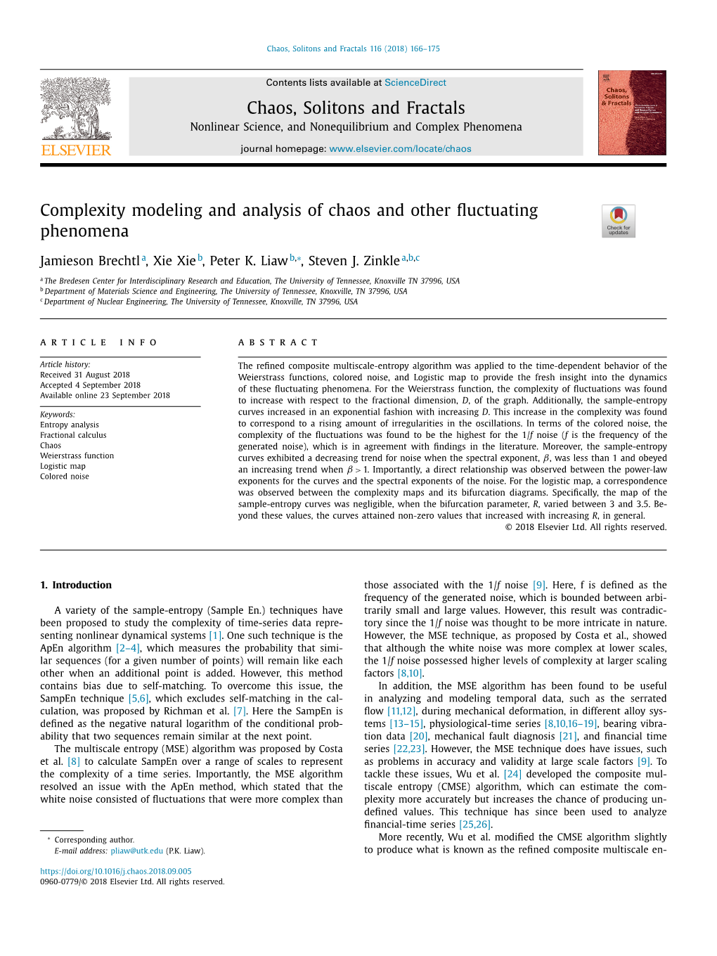 Complexity Modeling and Analysis of Chaos and Other Fluctuating