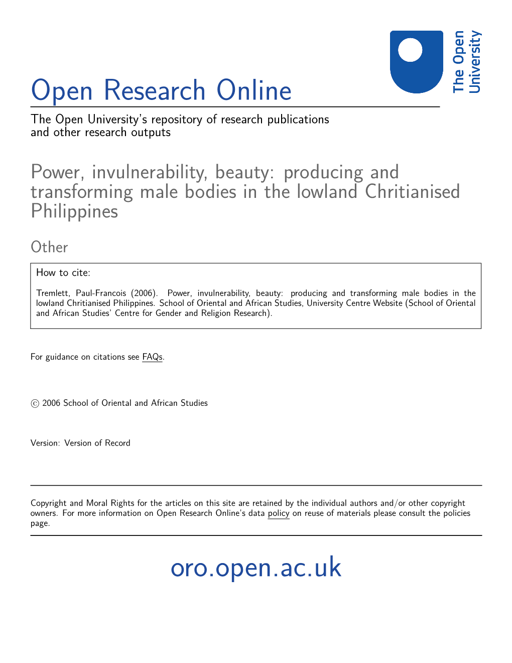 Open Research Online Oro.Open.Ac.Uk