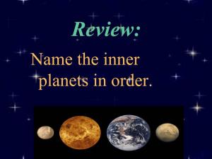 Name the Inner Planets in Order