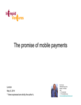 The Promise of Mobile Payments