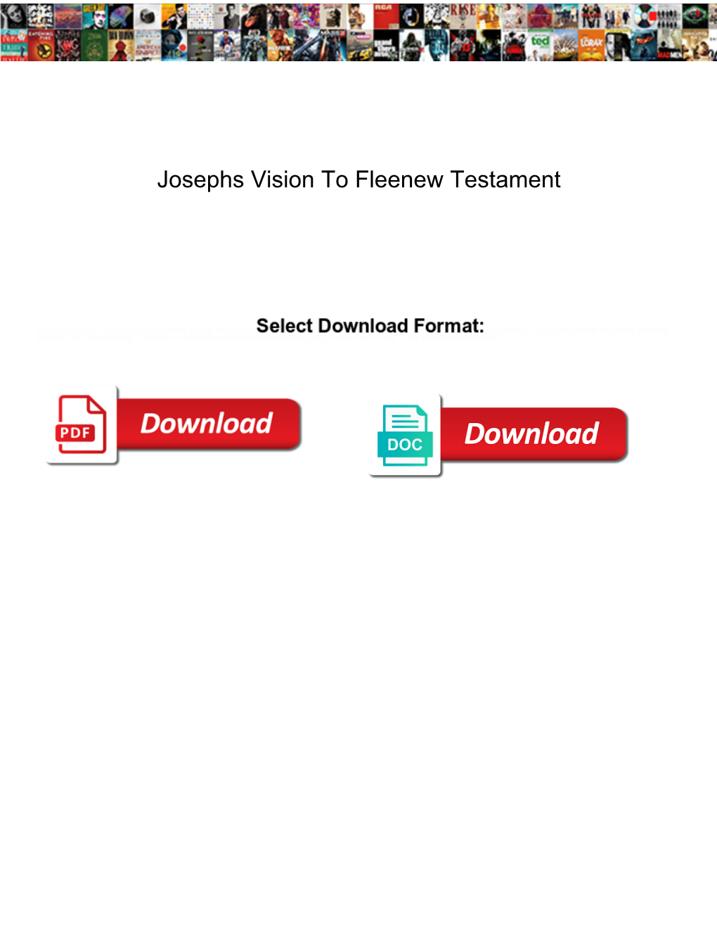 Josephs Vision to Fleenew Testament
