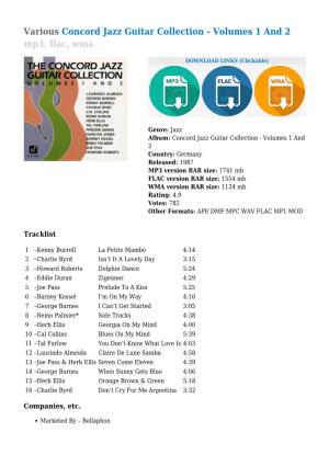 Various Concord Jazz Guitar Collection - Volumes 1 and 2 Mp3, Flac, Wma