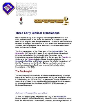 Three Early Biblical Translations