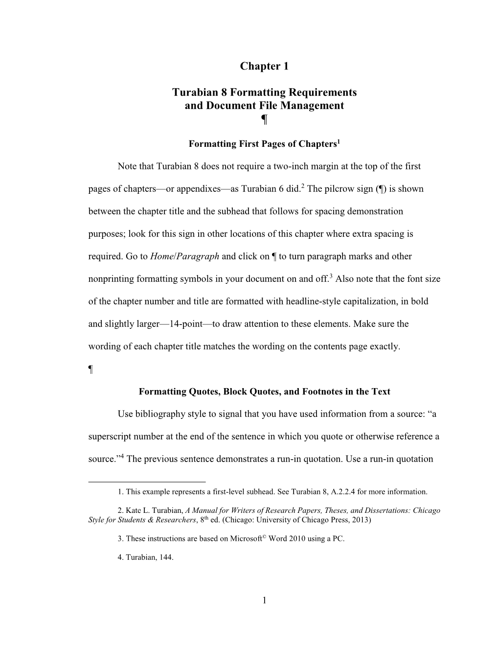 Chapter 1 Turabian 8 Formatting Requirements and Document File