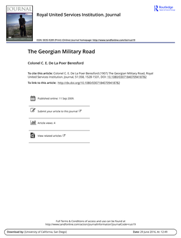 The Georgian Military Road