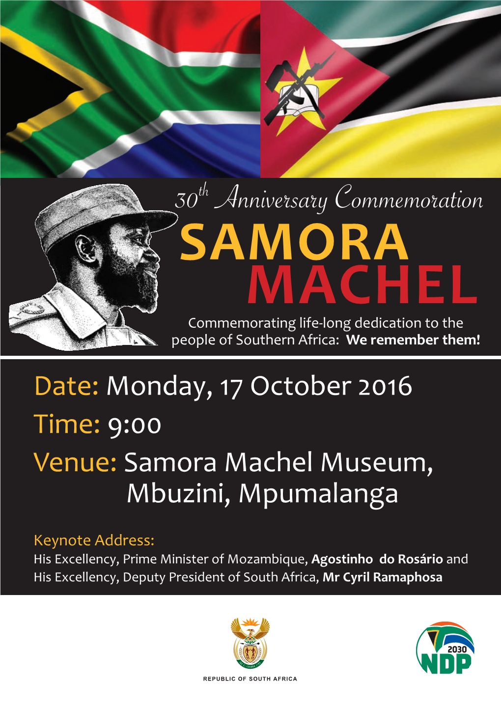 Samora Machel Commemoration A5 Leaflet