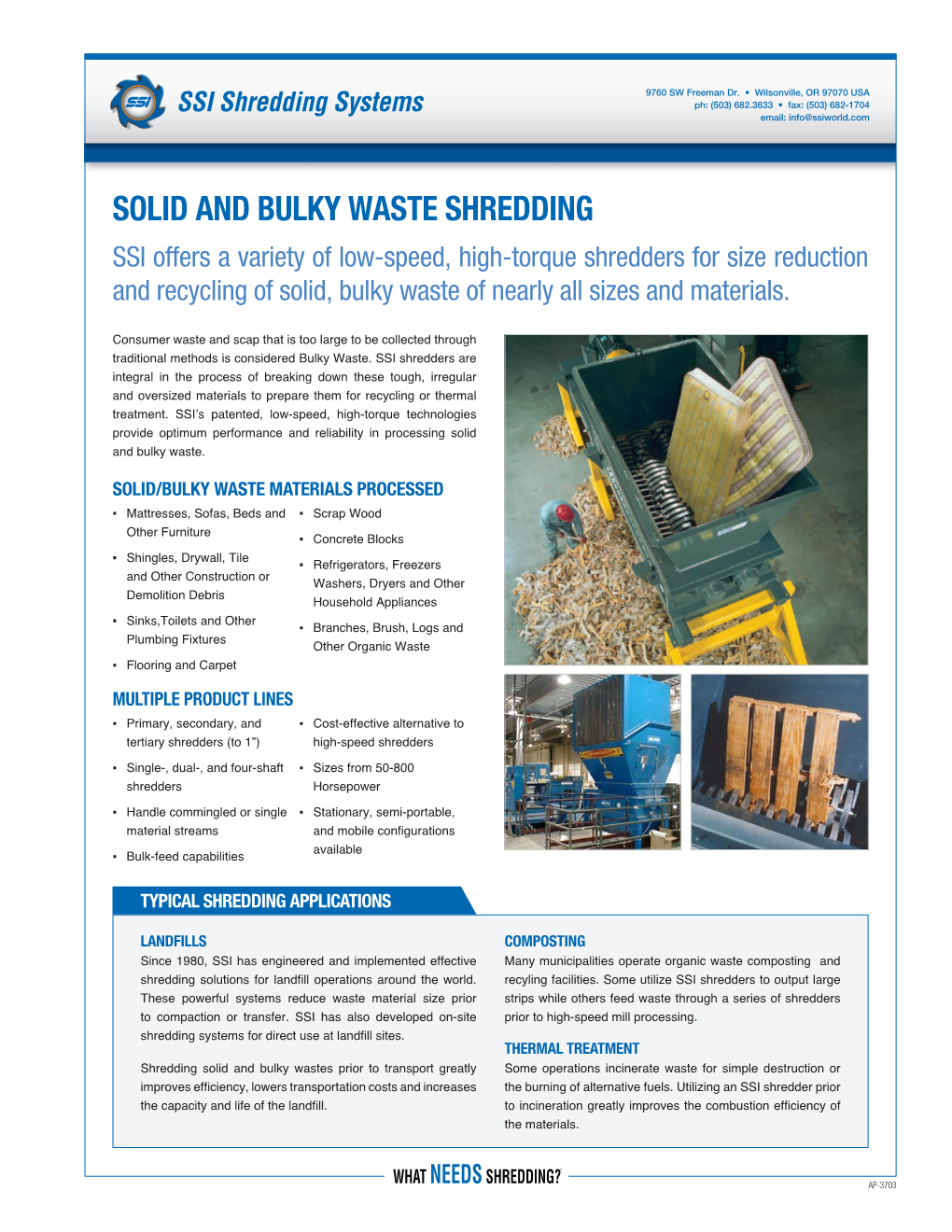 SOLID and Bulky Waste SHREDDING