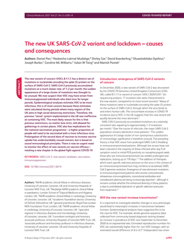 The New UK SARS-Cov-2 Variant and Lockdown – Causes and Consequences