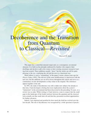 Decoherence and the Transition from Quantum to Classical—Revisited