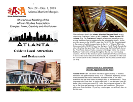 ASA 2018 Attractions and Restaurants Pamphlet