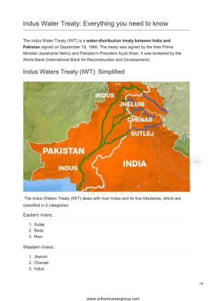 Indus Water Treaty: Everything You Need to Know