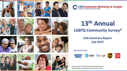 CMI's 13Th Annual LGBTQ Community Survey