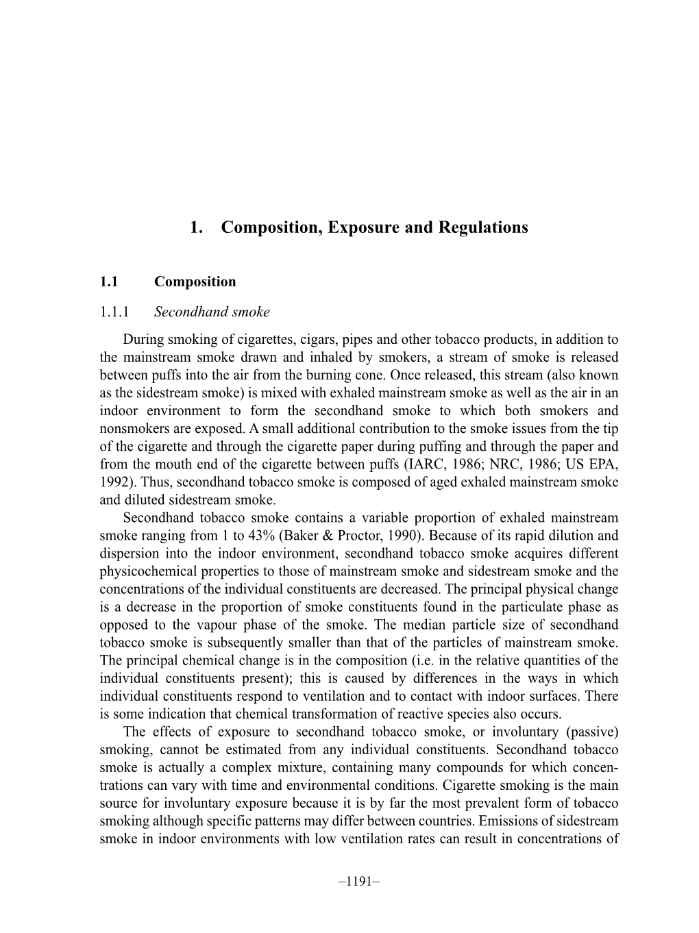 1. Composition, Exposure and Regulations