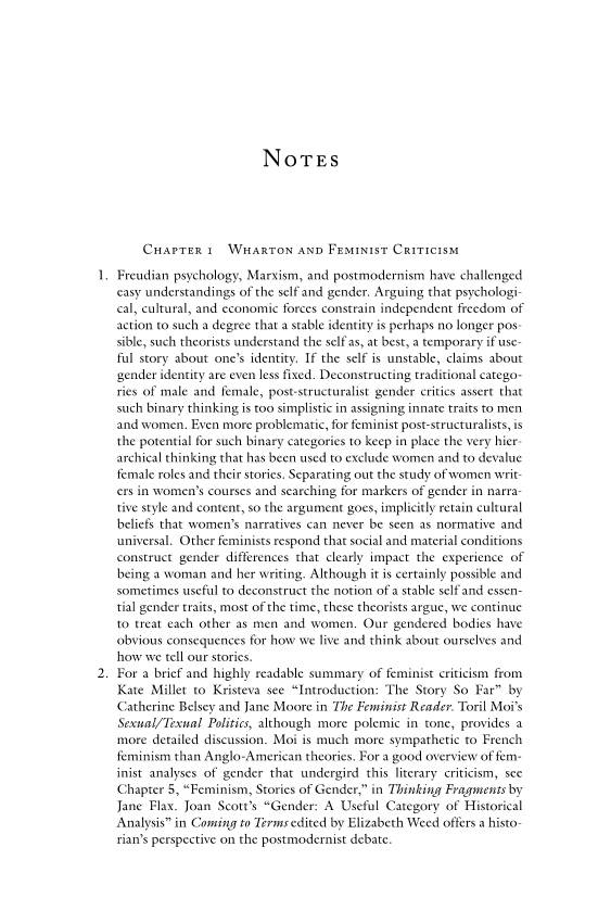 Chapter Wharton and Feminist Criticism 1. Freudian Psychology