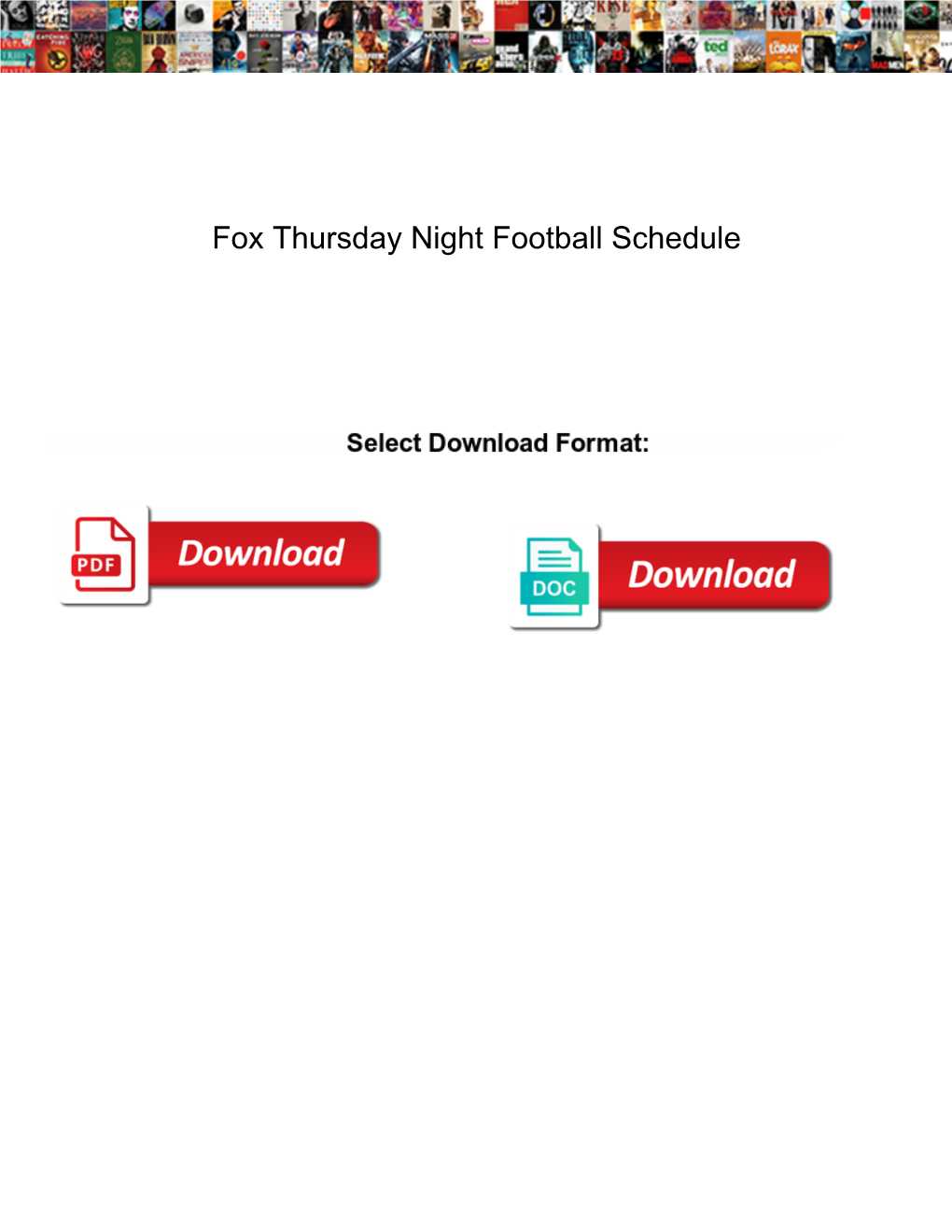 Fox Thursday Night Football Schedule