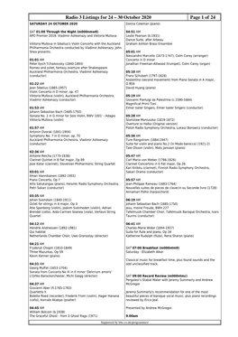 Radio 3 Listings for 24 – 30 October 2020 Page 1 of 24 SATURDAY 24 OCTOBER 2020 Donna Coleman (Piano)