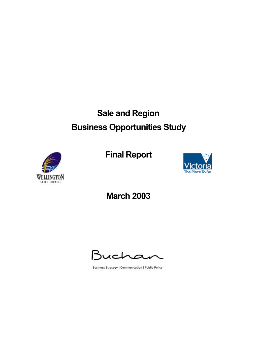 Sale & District Business Opportunities Study 2003