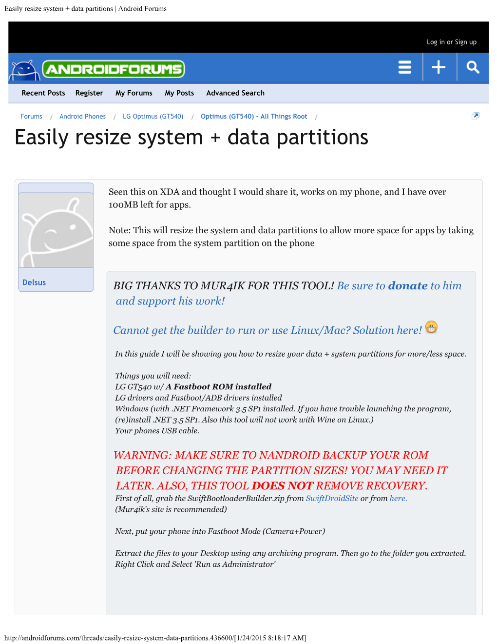 Easily Resize System + Data Partitions | Android Forums