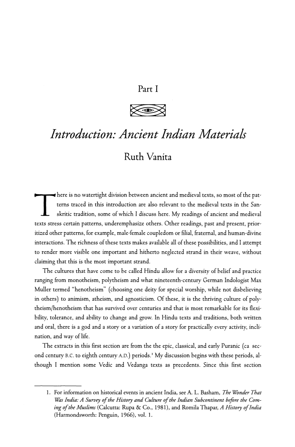Introduction: Ancient Indian Materials