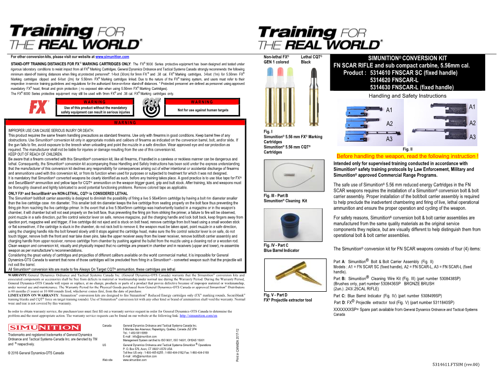 SIMUNITION® CONVERSION KIT FN SCAR RIFLE and Sub Compact