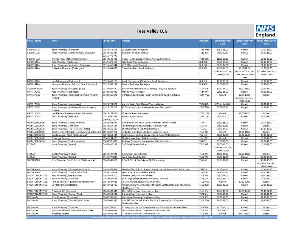 Tees Valley CCG