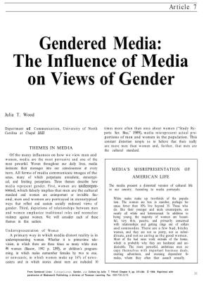 The Influence of Media on Views of Gender