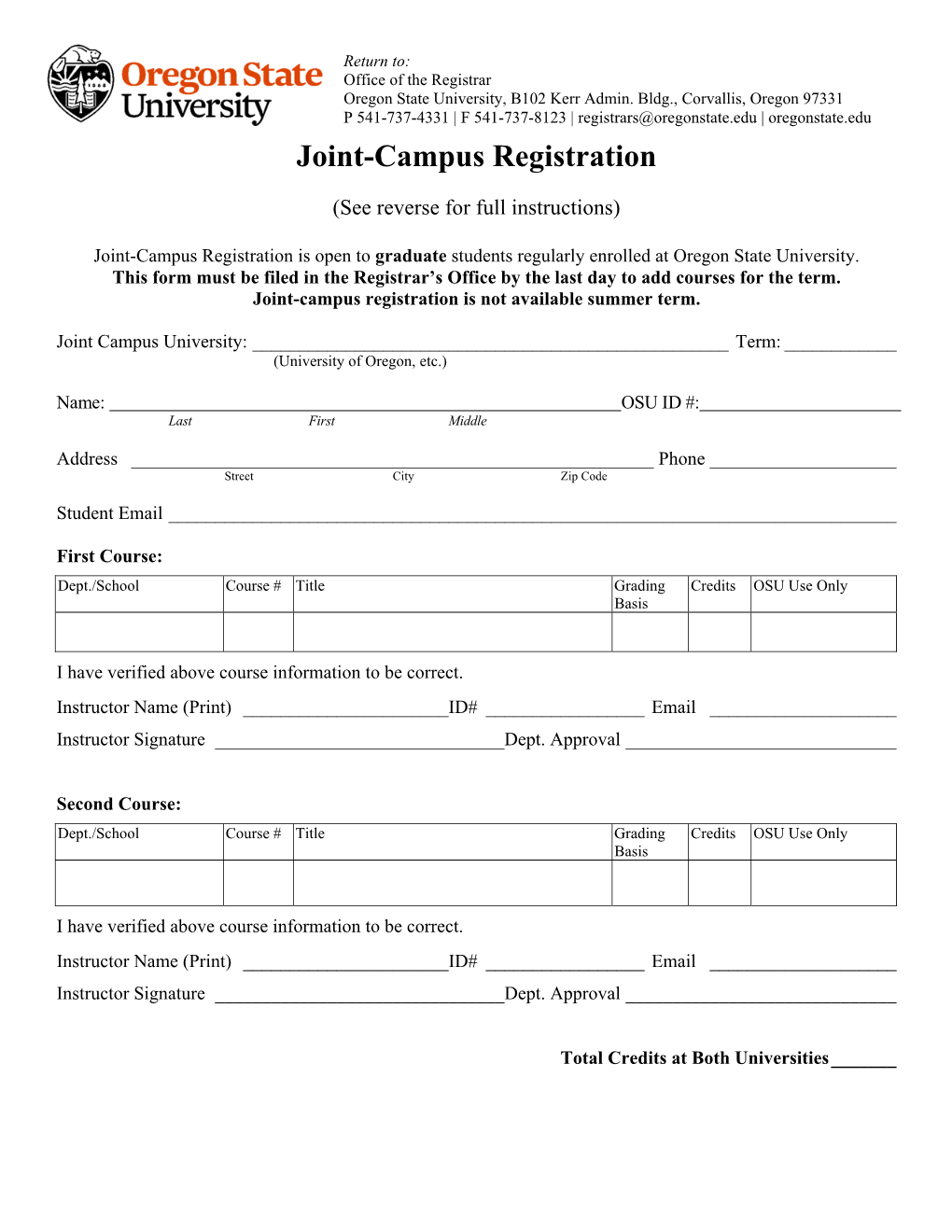 Joint-Campus Registration