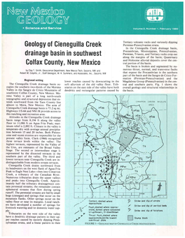 Geology of Cieneguilla Creek Drainage Basin in Southwest Colfax