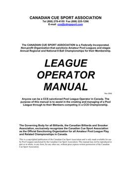 Print Version of League Operator Manual