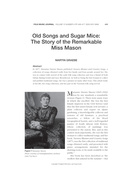 Old Songs and Sugar Mice: the Story of the Remarkable Miss Mason