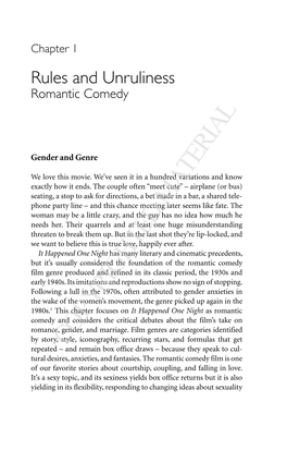 Chapter 1 Rules and Unruliness Romantic Comedy