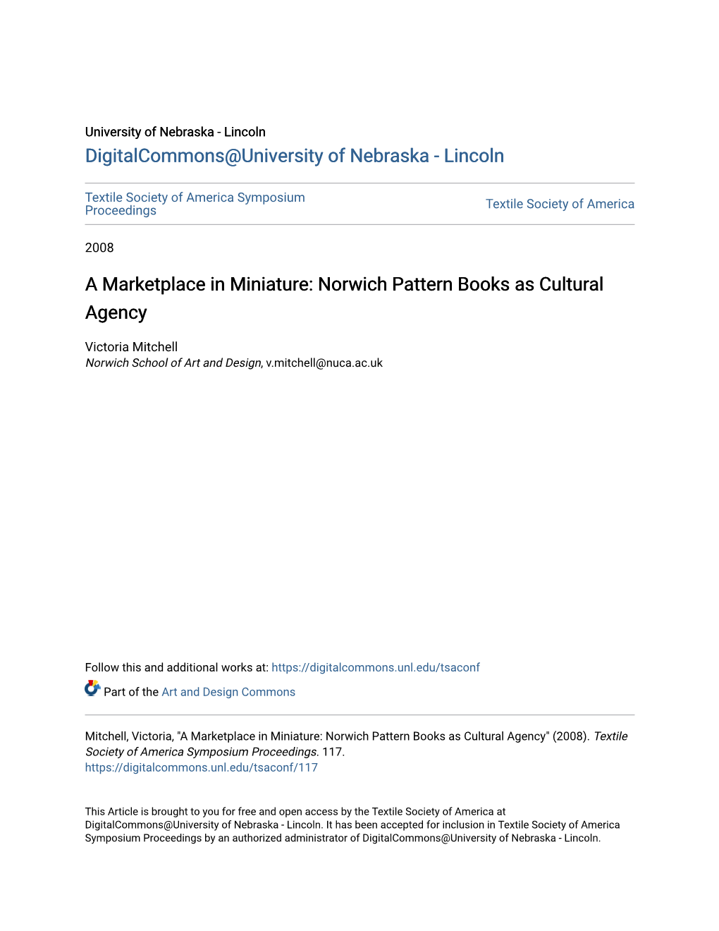 Norwich Pattern Books As Cultural Agency