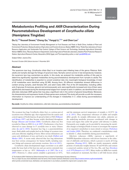Metabolomics Profiling and AKR Characterization During
