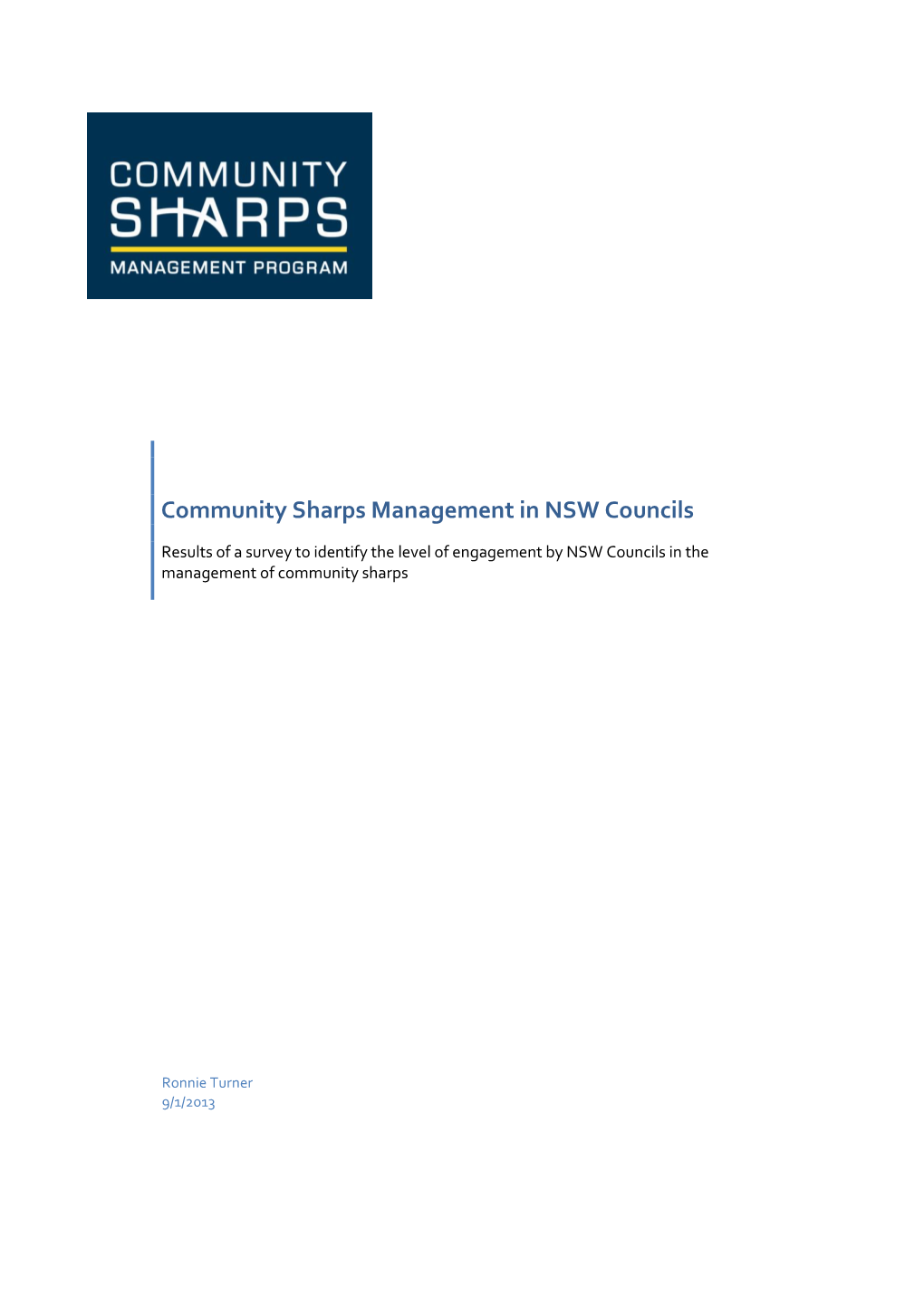 Community Sharps Management in NSW Councils