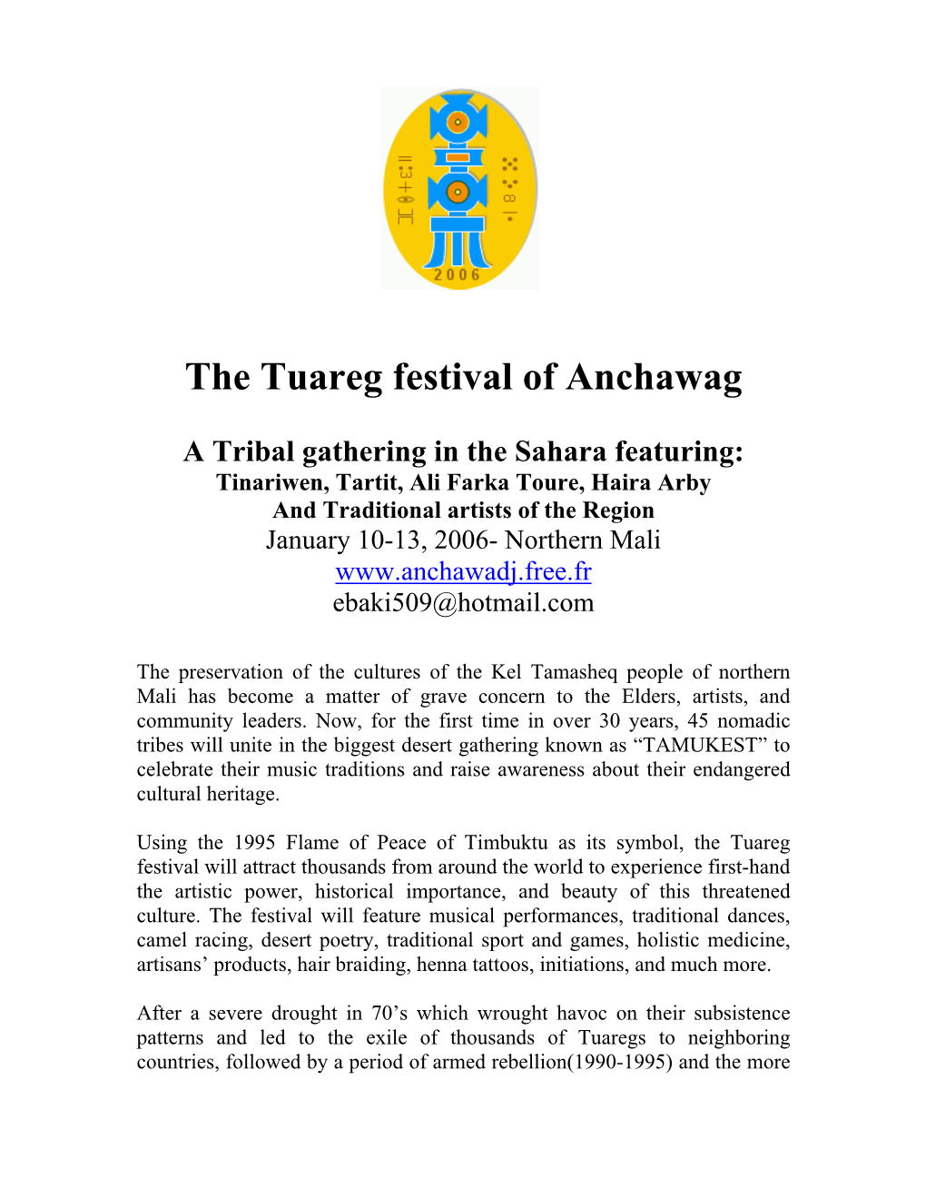 The Tuareg Festival of Anchawag