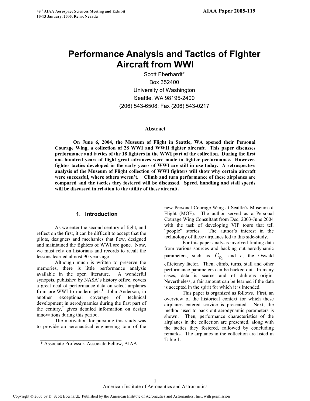 Performance Analysis and Tactics of Fighter Aircraft From