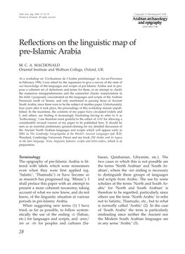 Reflections on the Linguistic Map of Pre-Islamic Arabia