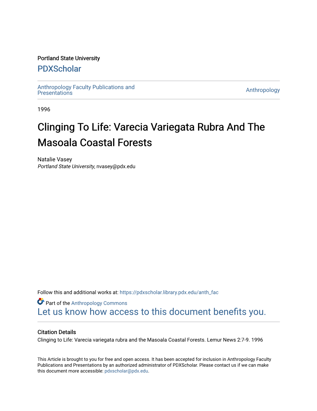 Varecia Variegata Rubra and the Masoala Coastal Forests