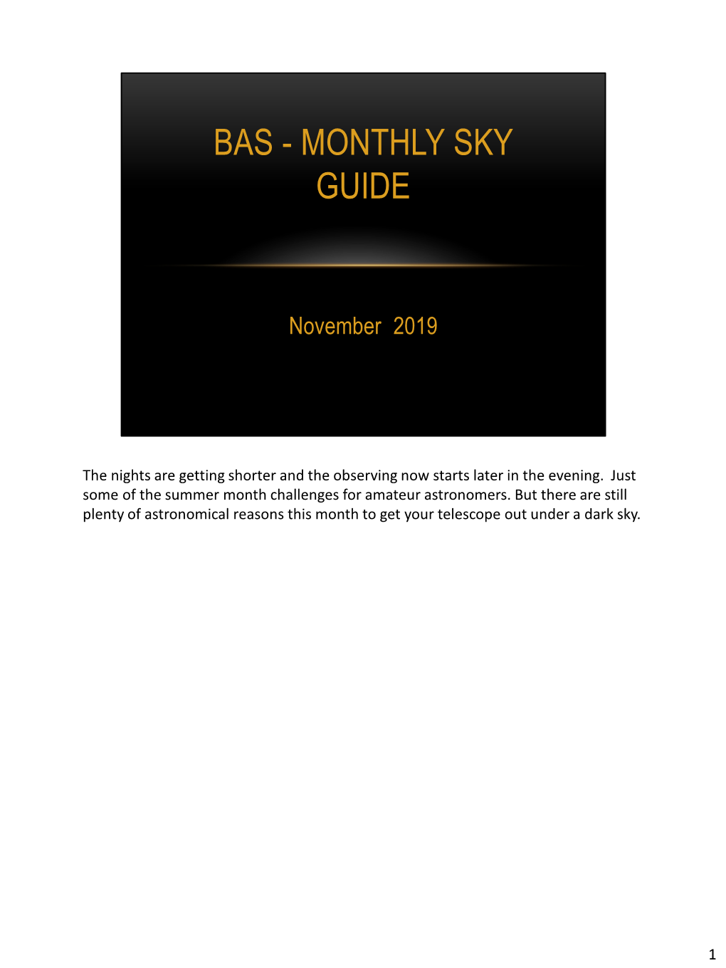 Bas - Monthly Sky Guide