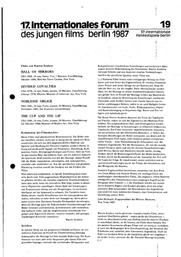 HALL of MIRRORS Virtuoser Schnitt Und Sein Ausloten Visueller Verknüpfungen USA 1966, 16 Mm, Farbe, Ton, 7 Minuten