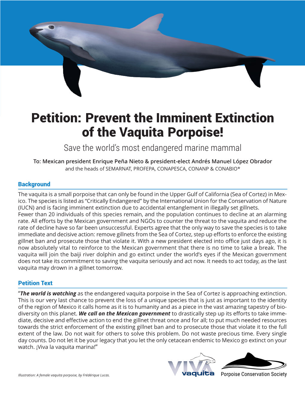 Vaquita Petition 2018