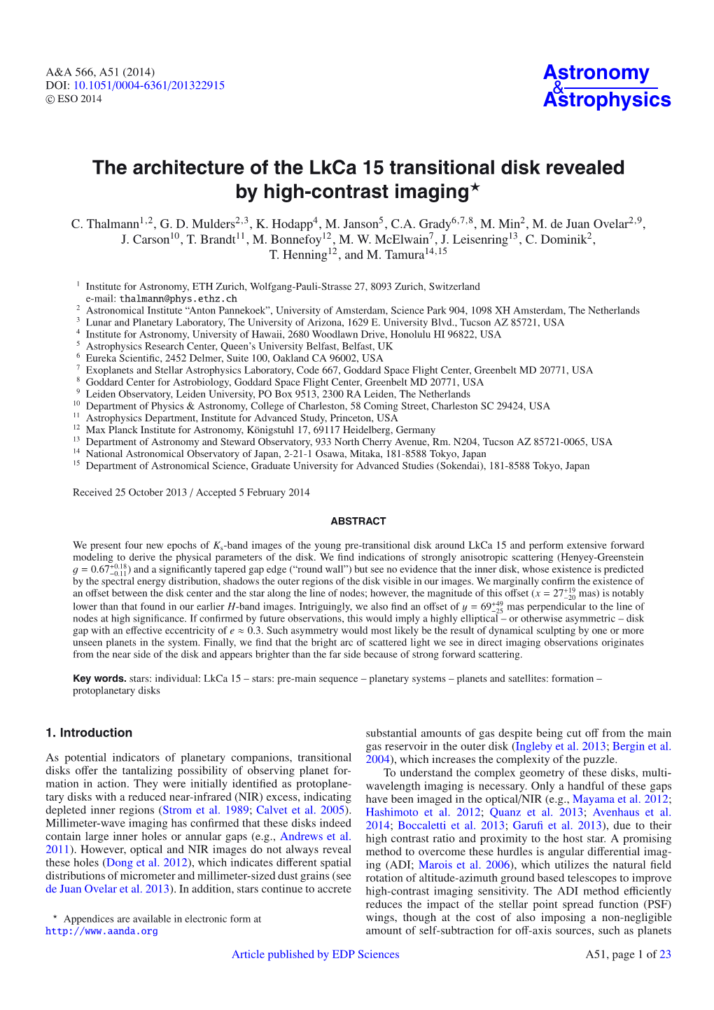 The Architecture of the Lkca 15 Transitional Disk Revealed by High-Contrast Imaging