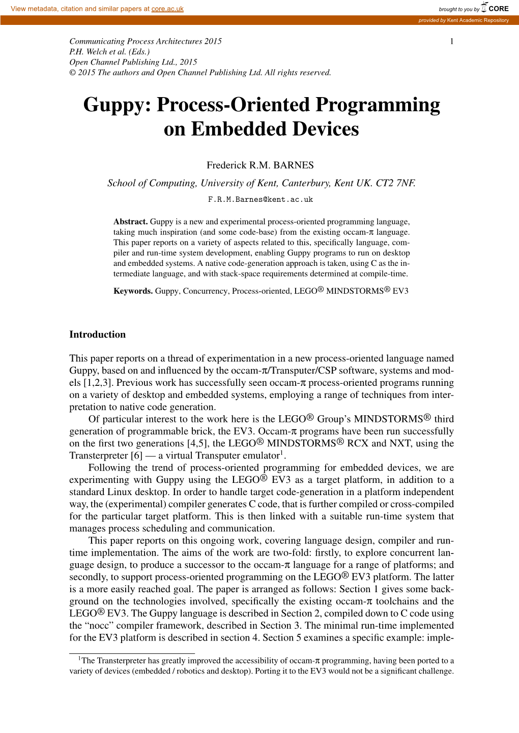 Guppy: Process-Oriented Programming on Embedded Devices