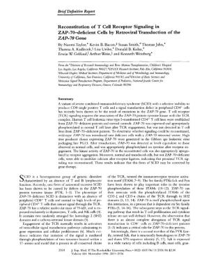Brief Definitive Report ZAP- 70 Gene
