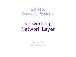 Networking: Network Layer