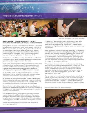 Physics Department Newsletter May 2016