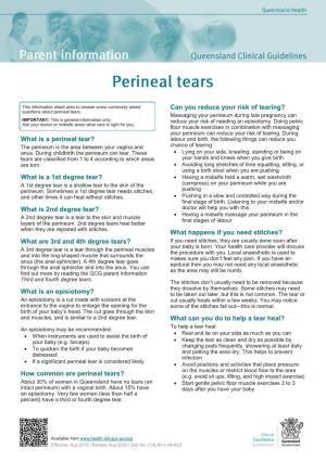 Parent Information: Perineal Tears