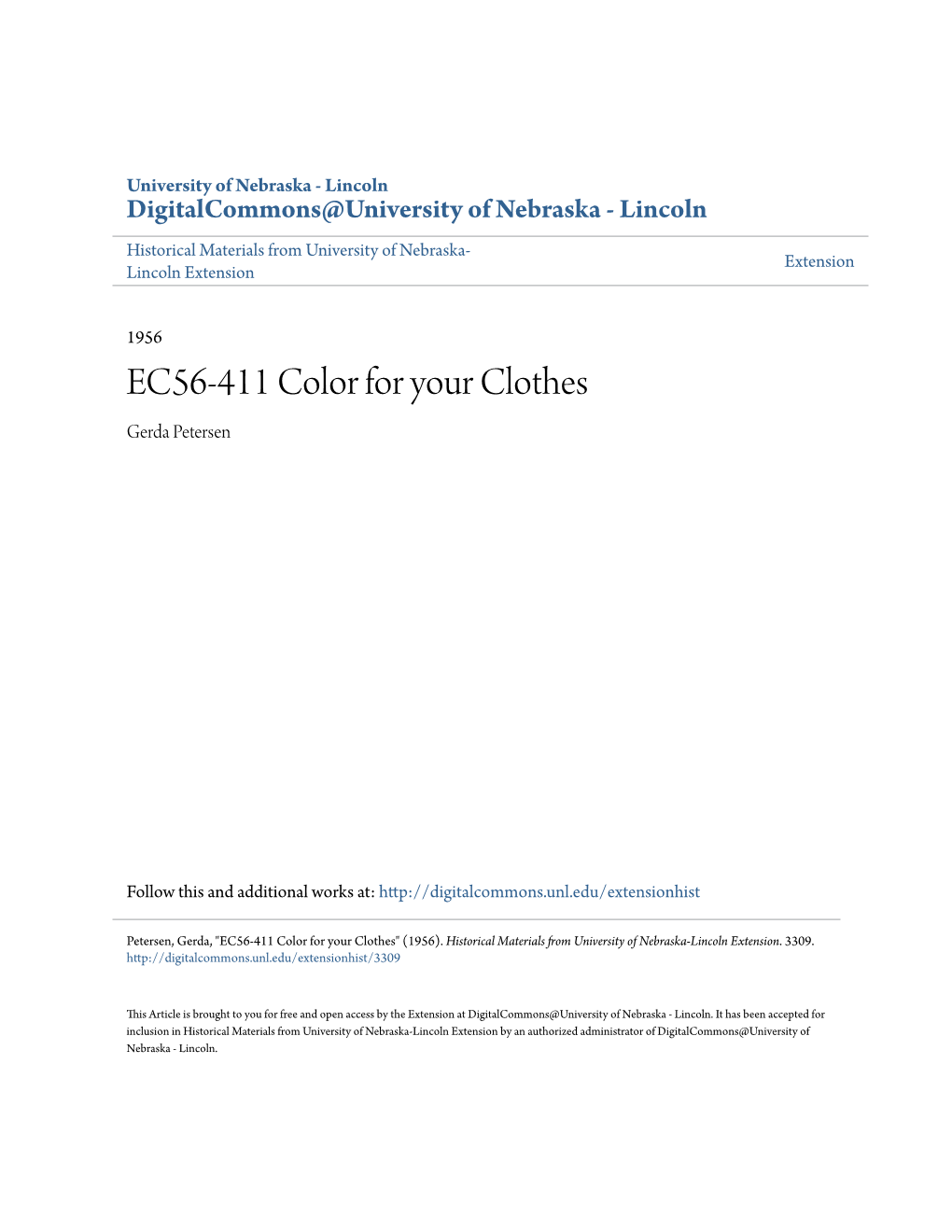 EC56-411 Color for Your Clothes Gerda Petersen
