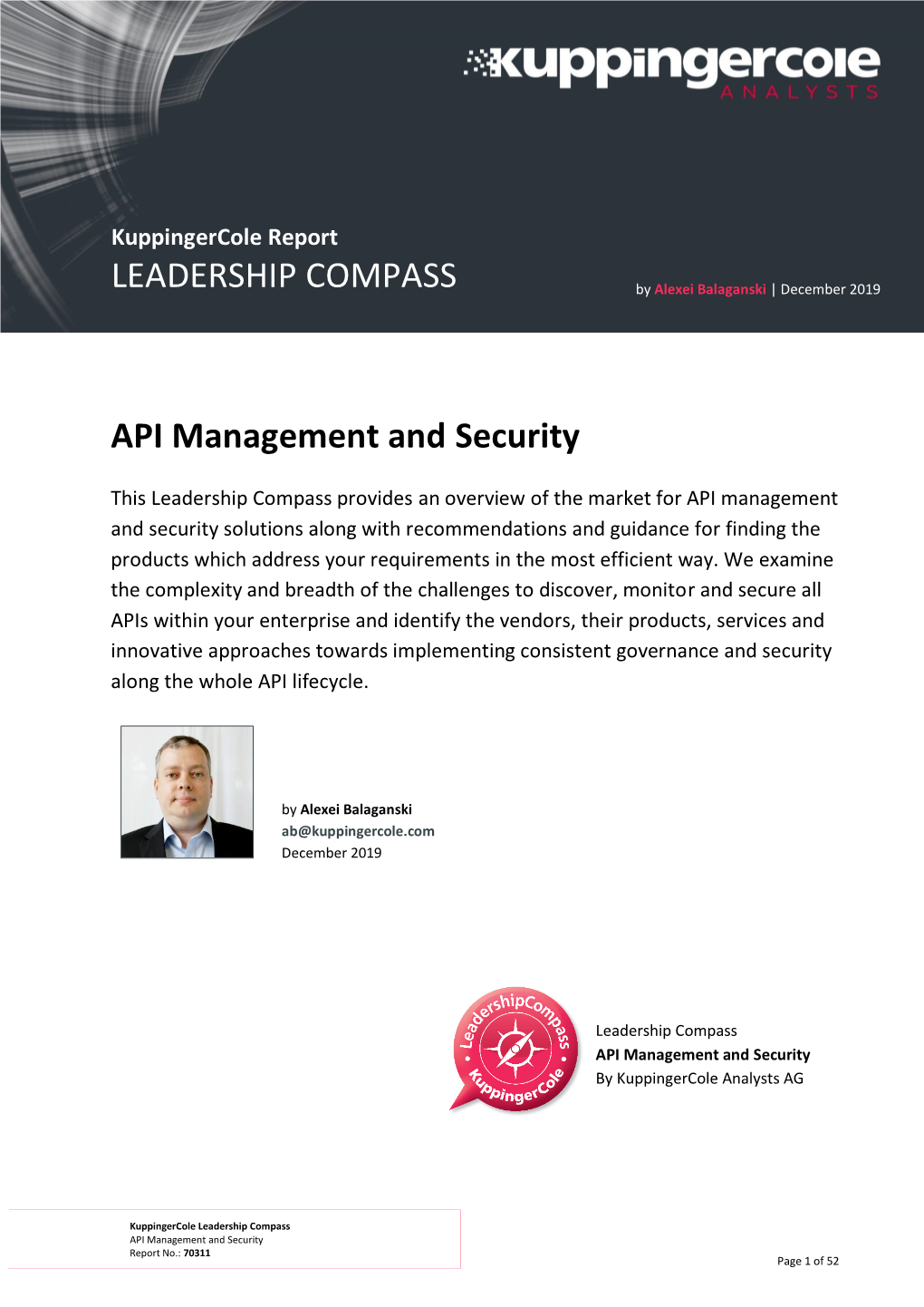 API Management and Security LEADERSHIP COMPASS